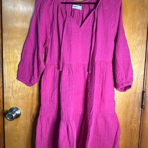 Vibrant Pink Boho Dress M